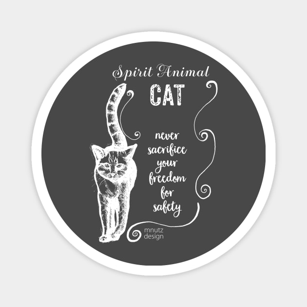 Spirit animal Cat white Magnet by mnutz